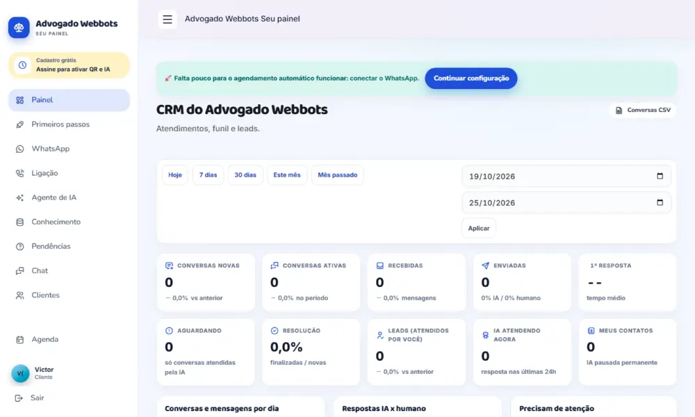 Tela do Advogado Webbots