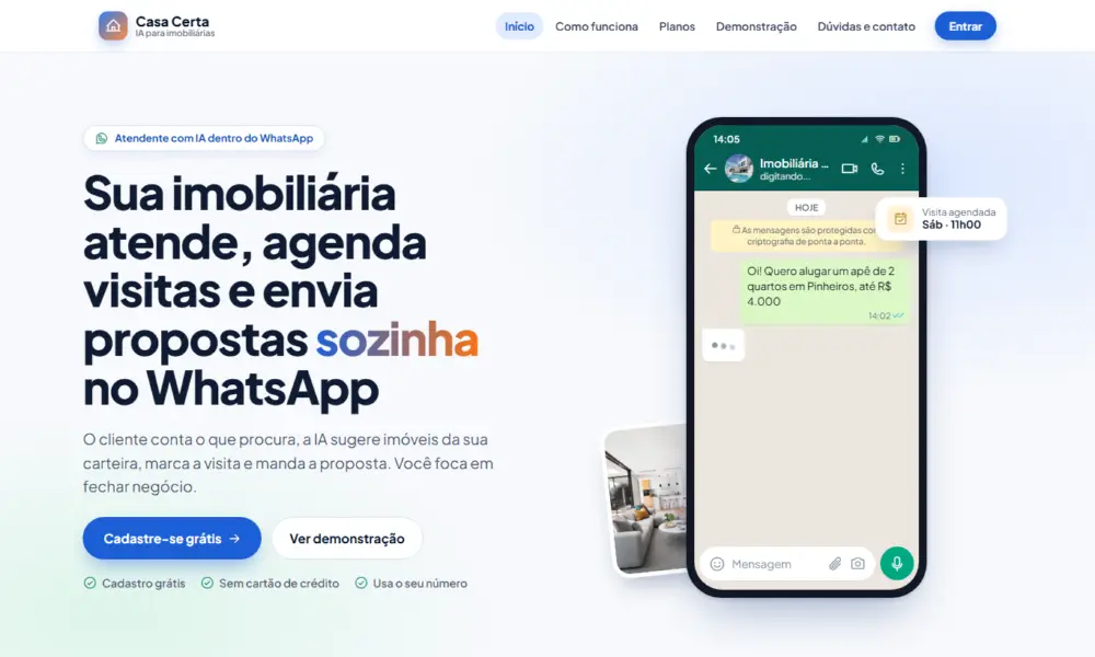 Tela do Casa Certa Imobiliária