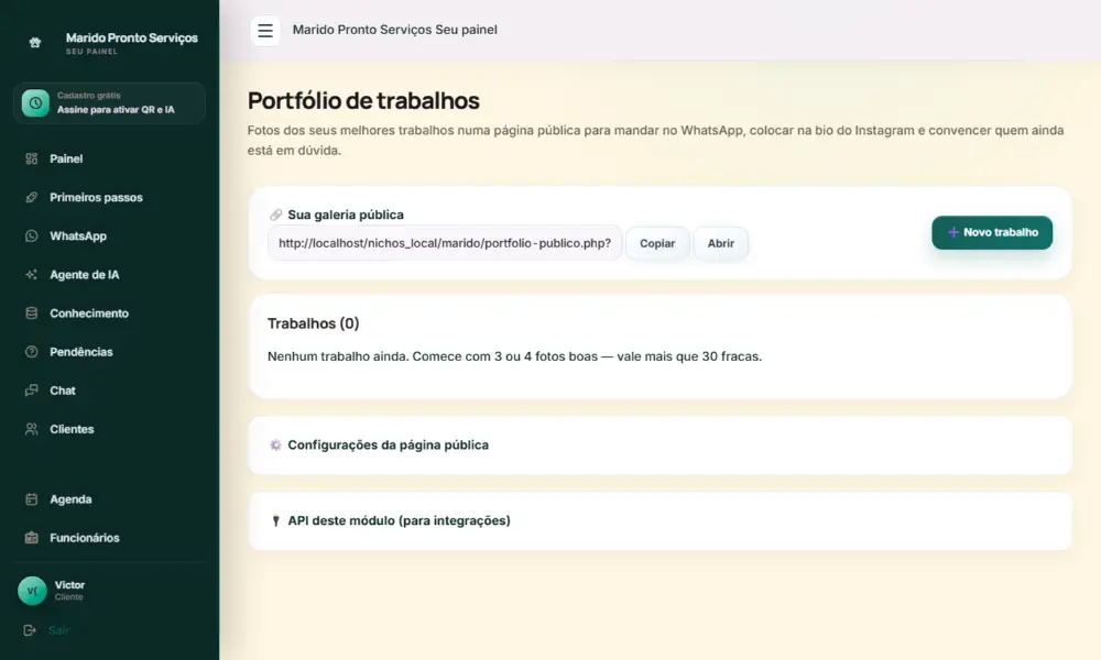 Tela do Marido Pronto Serviços