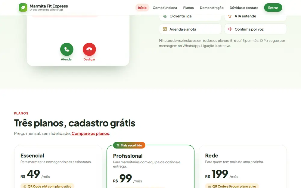 Tela do Marmita Fit Webbots