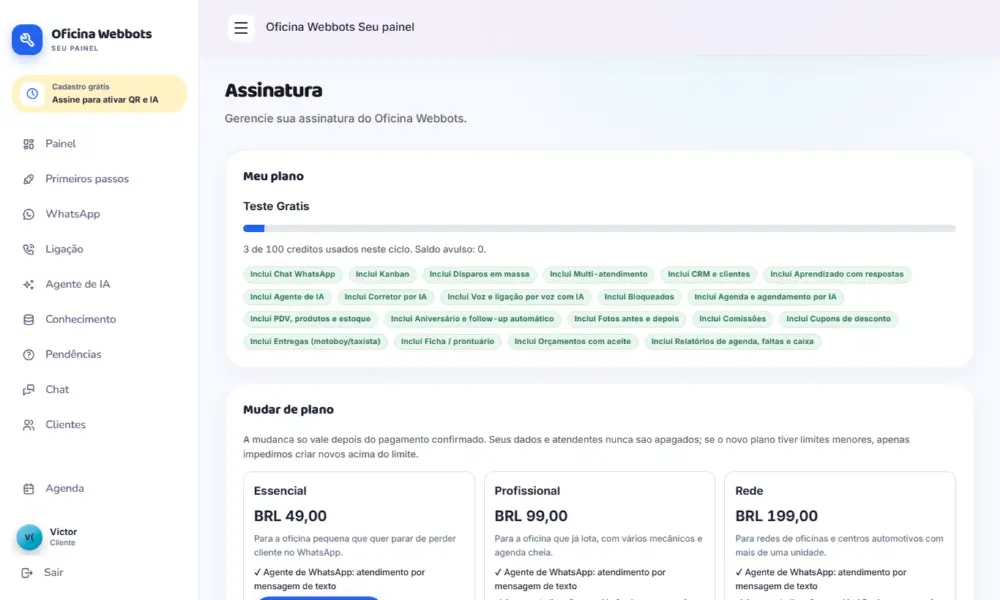 Tela do Oficina Webbots