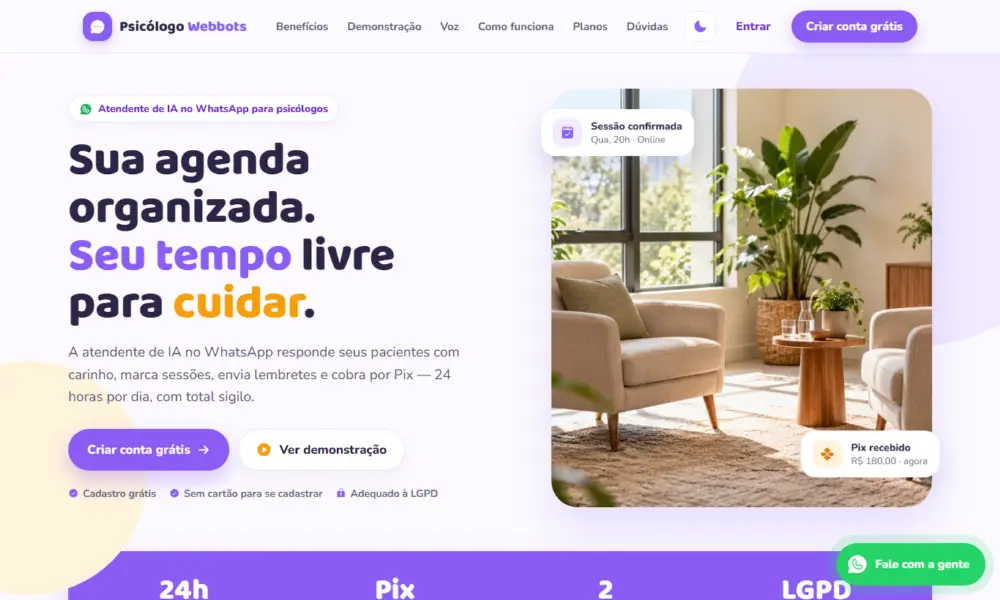 Tela do Psicólogo Webbots