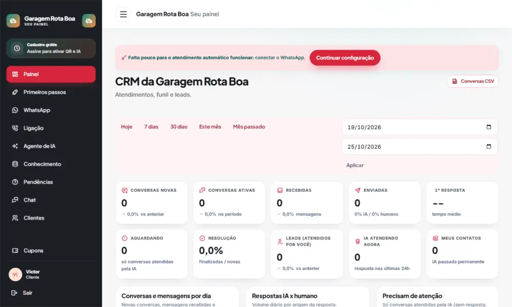 Tela do Garagem Rota Boa