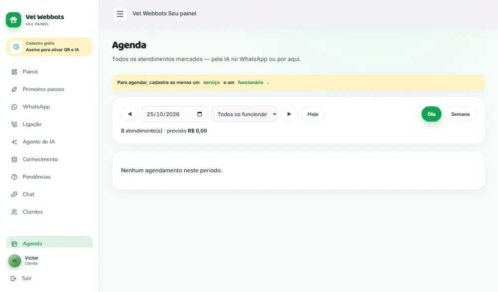 Tela do Vet Webbots