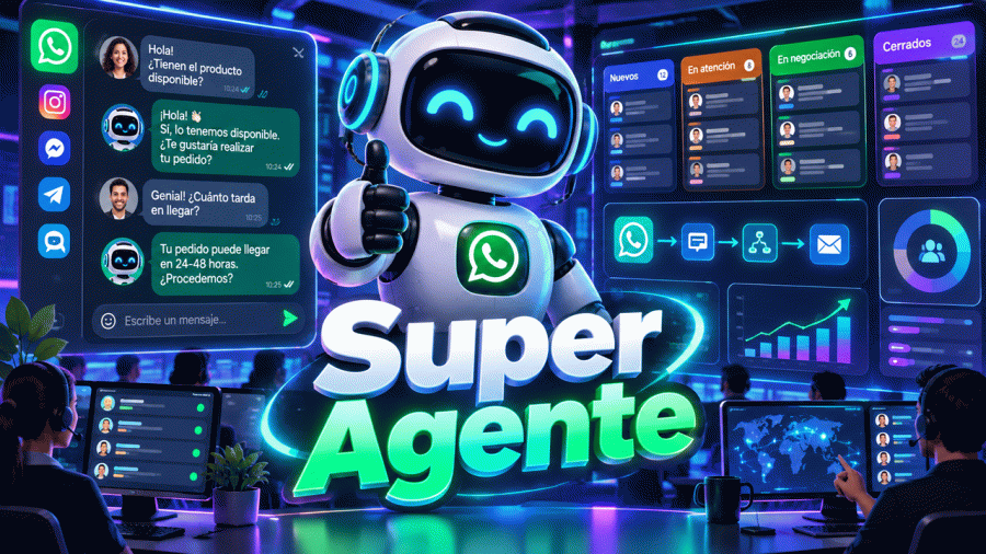 Super Agente de IA para WhatsApp Multi-Atendimento e CRM