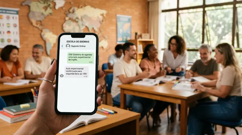 Sistema para Escola de Idiomas com atendente de IA no WhatsApp