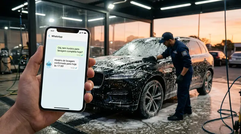 Sistema para Lava-jatos e estéticas automotivas com atendente de IA no WhatsApp
